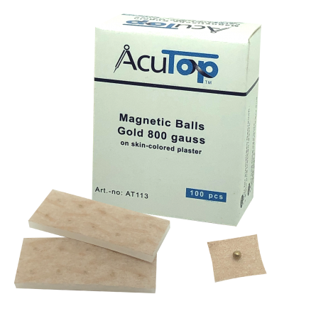 AcuTop® Magnetic Ear Pellets, gold plated, 800 Gauss 