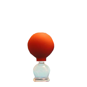 Cupping glass with suction ball, thin walled 