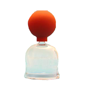 Cupping glass with suction ball, thin walled 