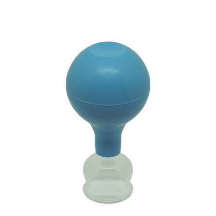 Glass cupping with blue suction ball 